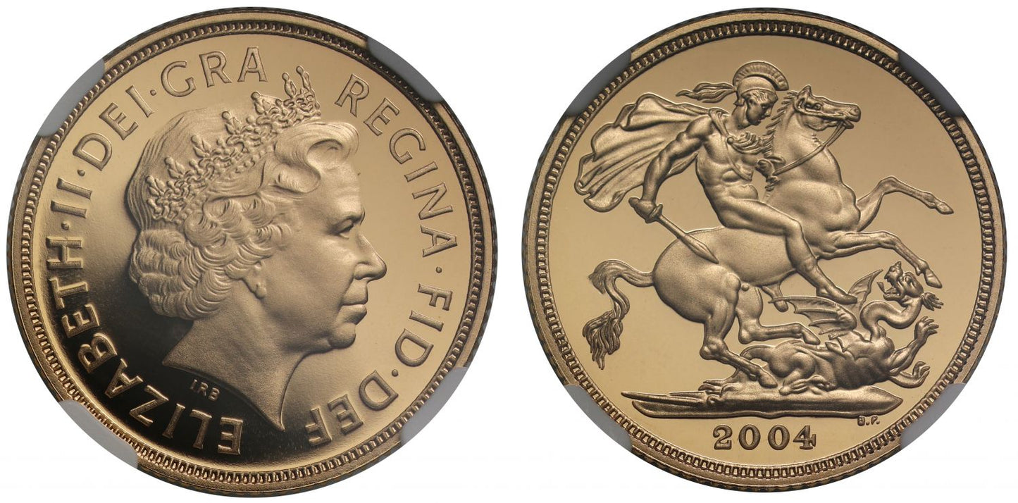 Elizabeth II 2004 proof Sovereign PF70 UCAM
