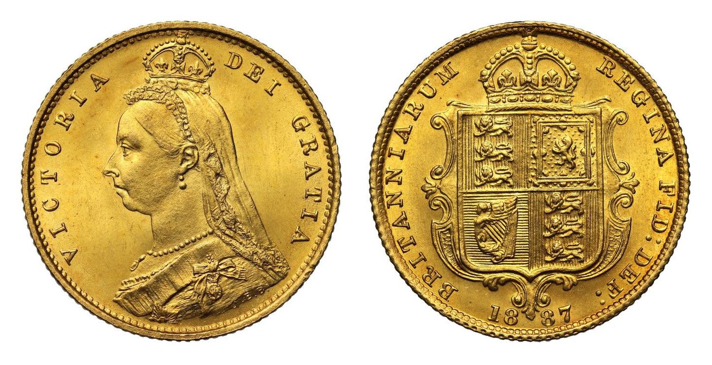 Victoria 1887 Half-Sovereign, Imperfect J obverse