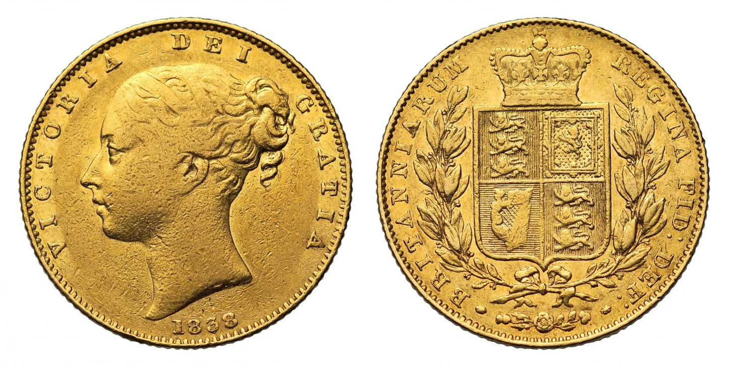 Victoria 1838 Sovereign, first date of Sovereign for reign