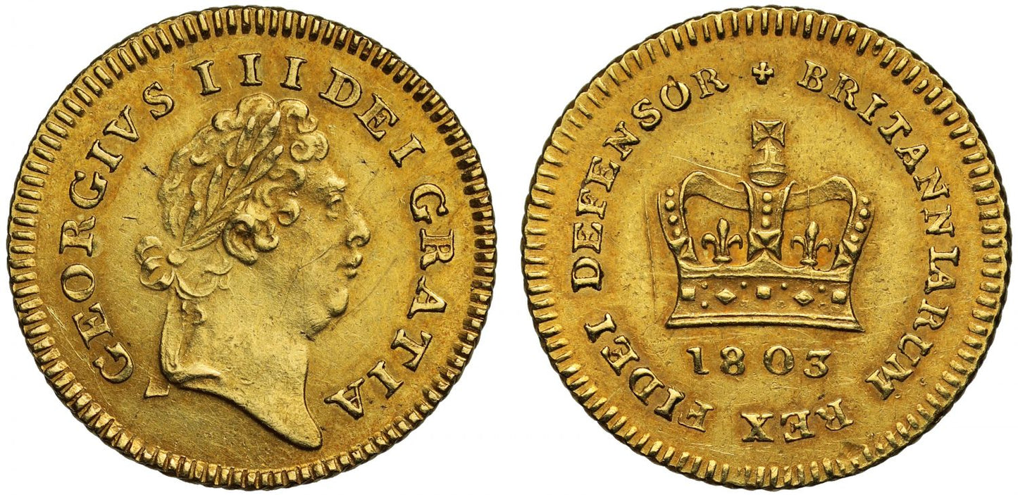 George III 1803 Third-Guinea, last year for second type, first head