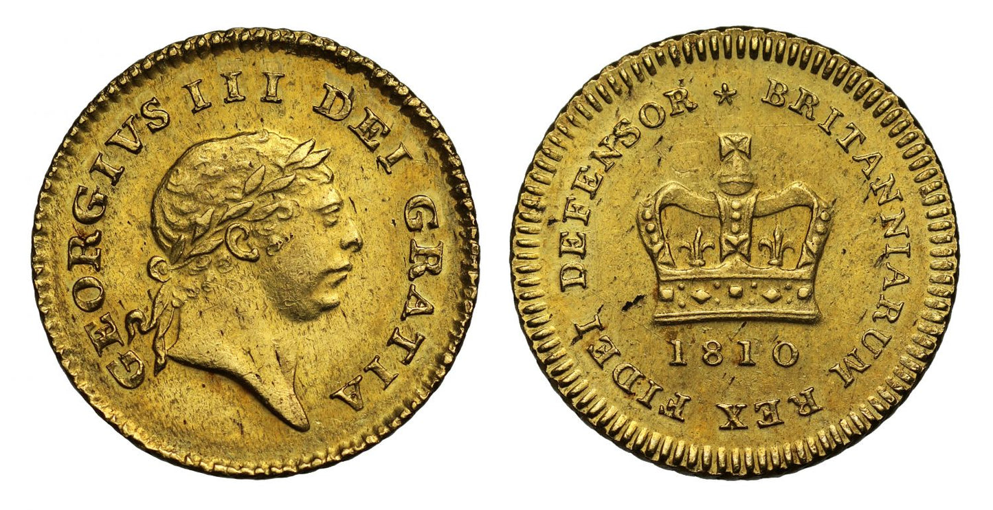George III 1810 Third-Guinea, third type, date below crown on reverse