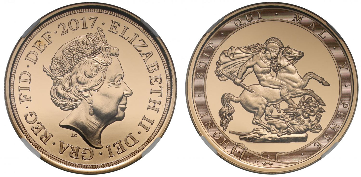 Elizabeth II 2017 Five-Pounds MS70 DPL