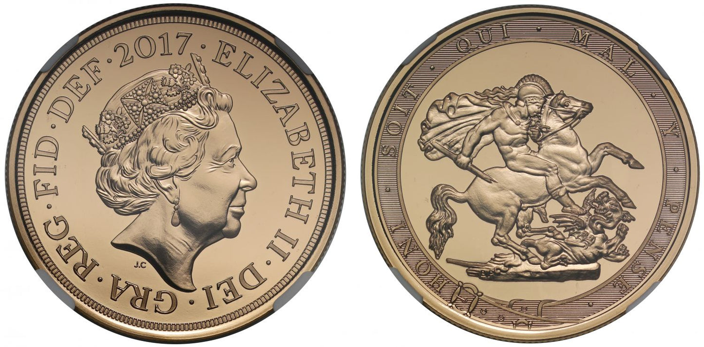 Elizabeth II 2017 Five-Pounds MS70 DPL