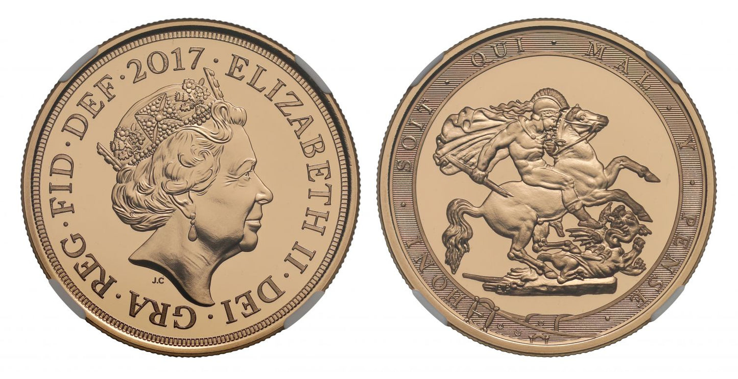 Elizabeth II 2017 Five-Pounds MS70 DPL