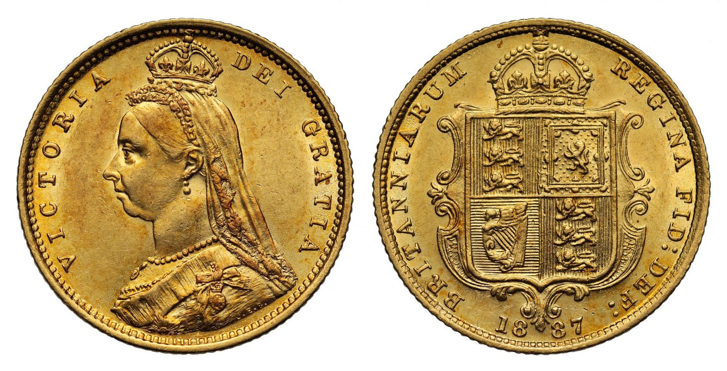 Victoria 1887 Jubilee head Half-Sovereign London DISH L503 R5