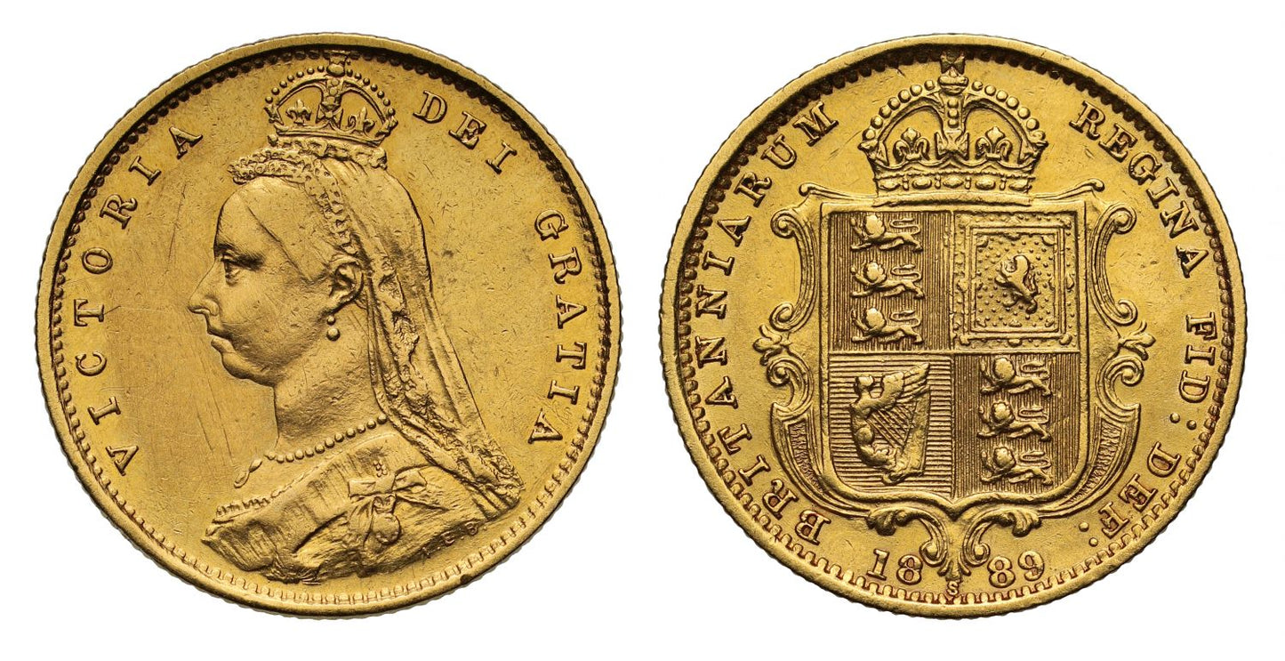 Victoria 1889 Jubilee head Half-Sovereign Sydney DISH S507 low shield R3