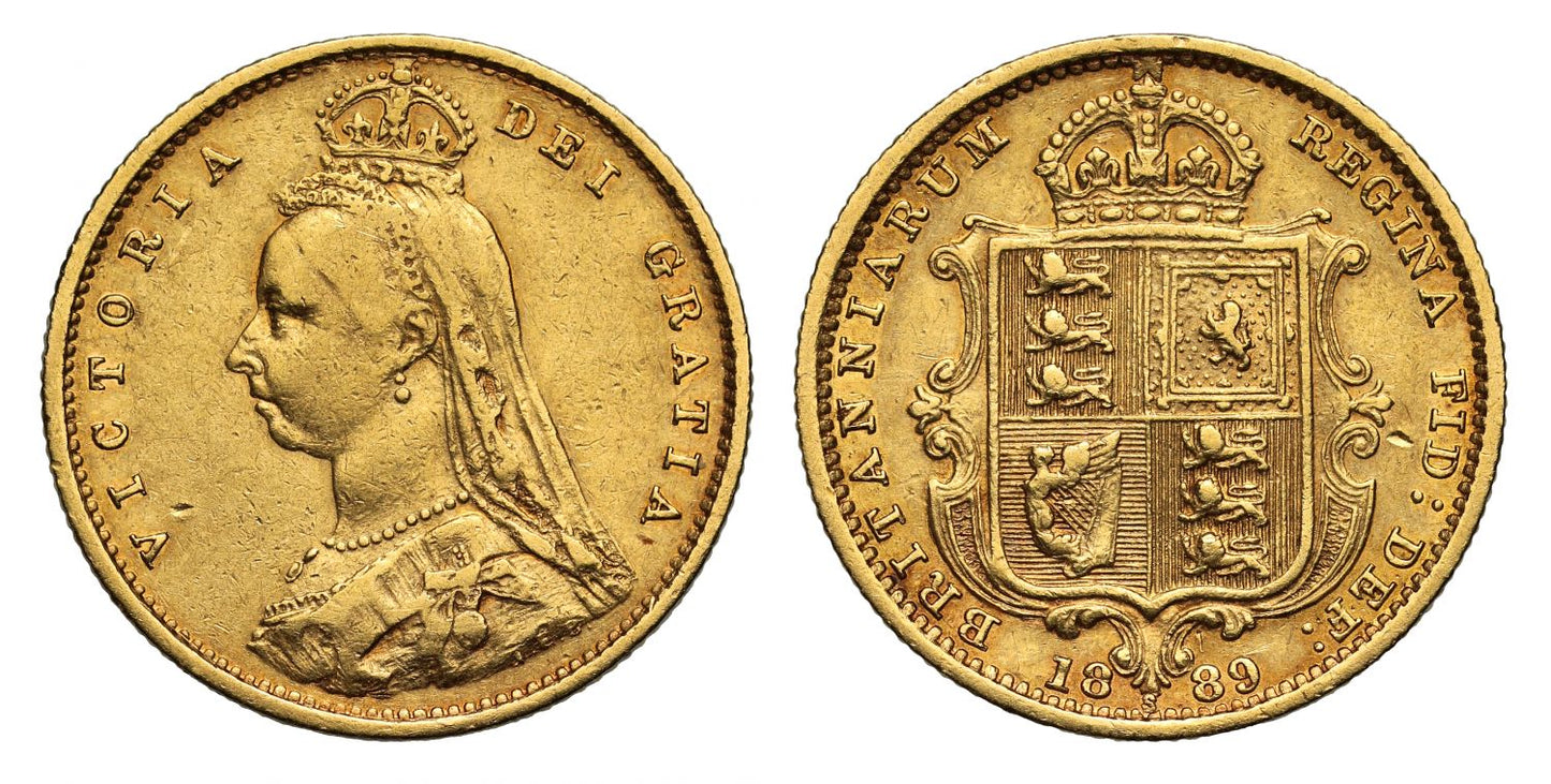 Victoria 1889 Jubilee head Half-Sovereign Sydney DISH S507 low shield R3
