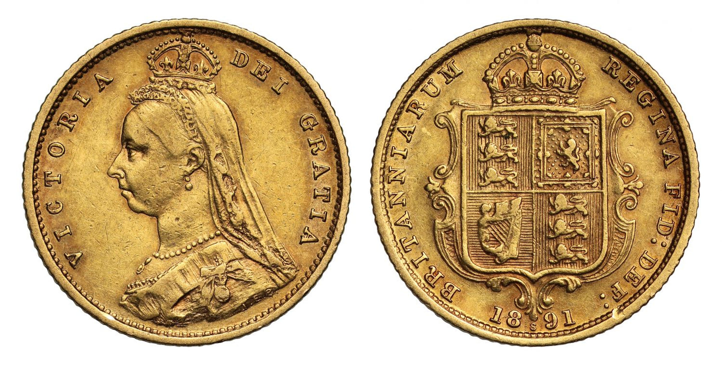 Victoria 1891 Jubilee head Half-Sovereign Sydney DISH S509 high shield R4