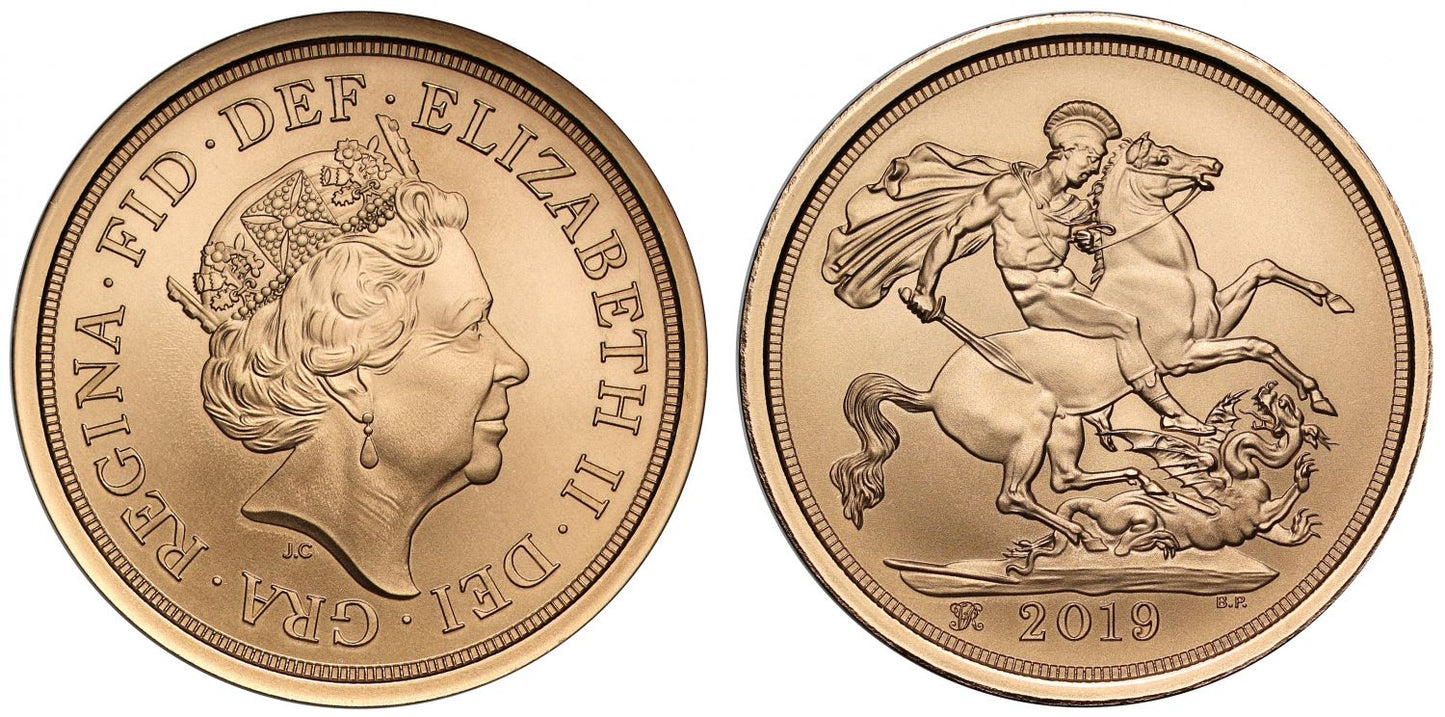 Elizabeth II 2019 plain edge "Victoria" Strike on the Day Sovereign