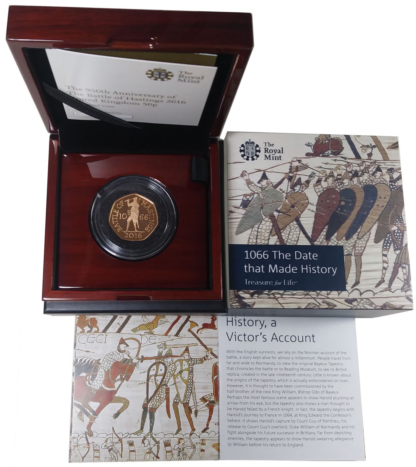 Elizabeth II 2016 gold Proof 50-Pence Battle of Hastings