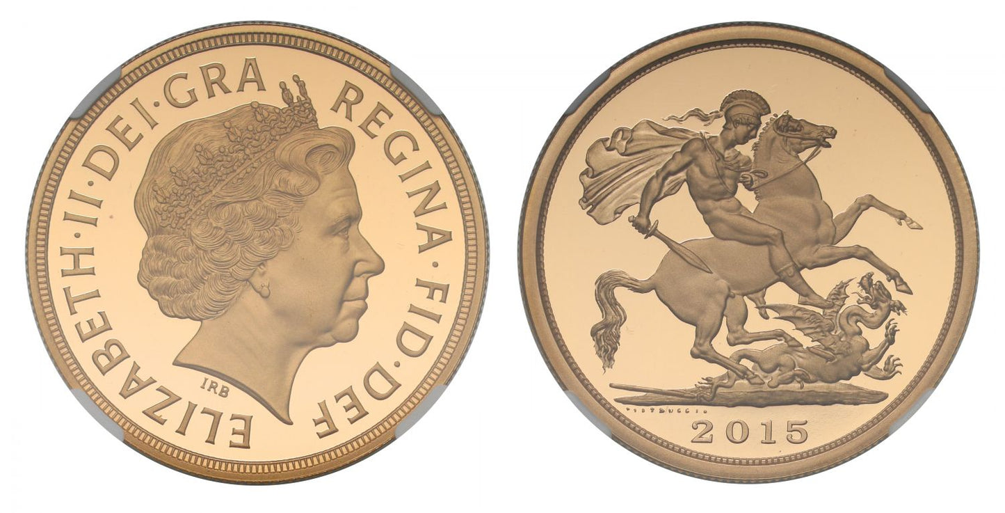 Elizabeth II 2015 UCAM Five-Pounds PF69 IRB