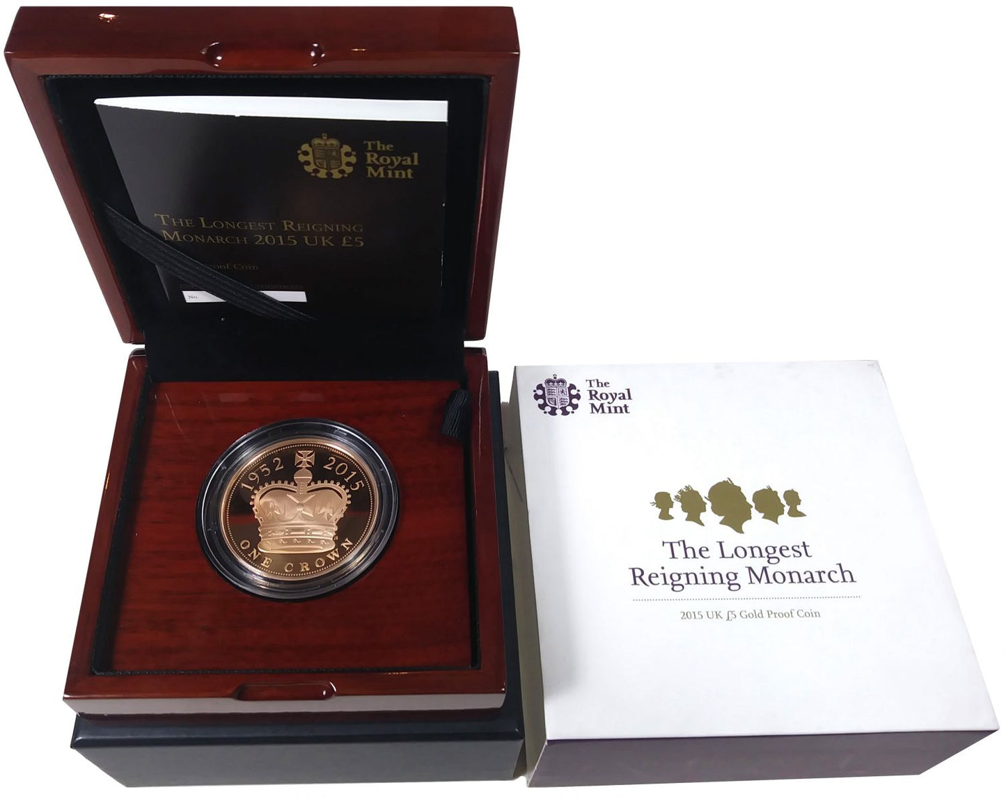 Elizabeth II 2015 proof Five Pounds - The Longest Serving Monarch