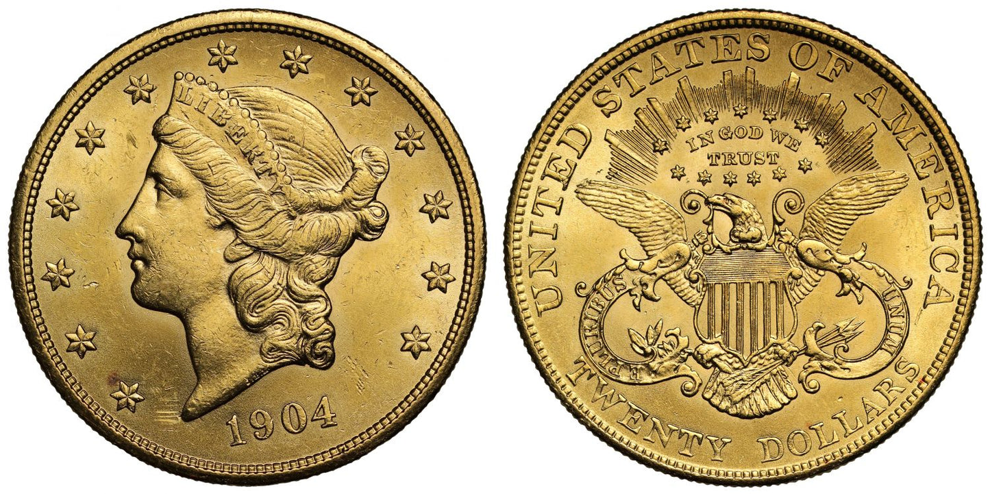 Liberty head gold $20 1904 Philadelphia