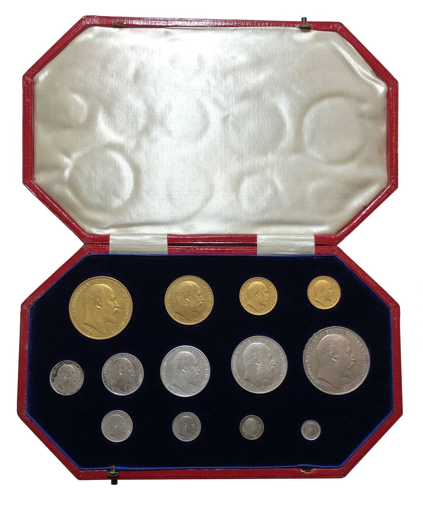 Edward VII 1902 "Long" matt proof Set, Coronation issue, 13 coins