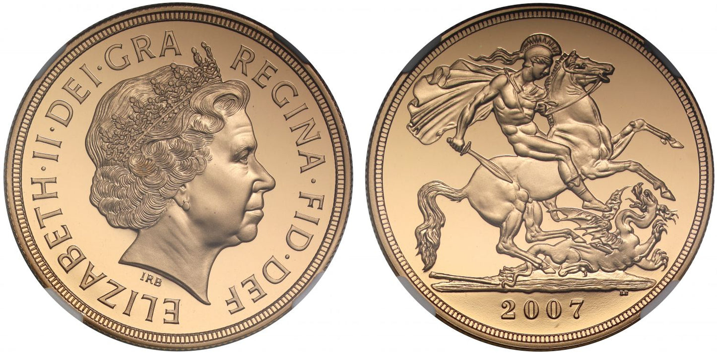 Elizabeth II 2007 proof Five-Pounds PF70 ULTRA CAMEO