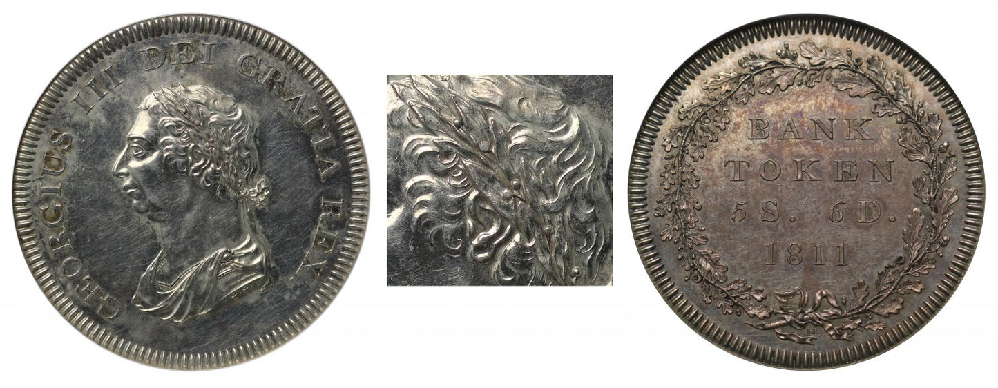 George III 1811 Pattern Bank Token PF60 with 6 berry obverse Ext Rare
