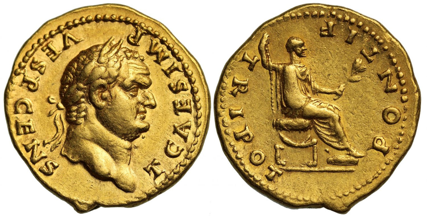 Titus, Aureus, Mint of Rome, Ch. AU 5/5, 4/5