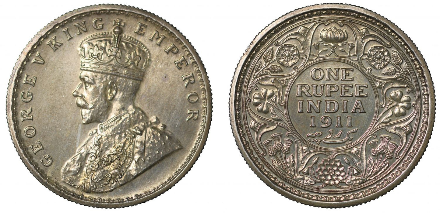 Restrike silver Proof Rupee, 1911C