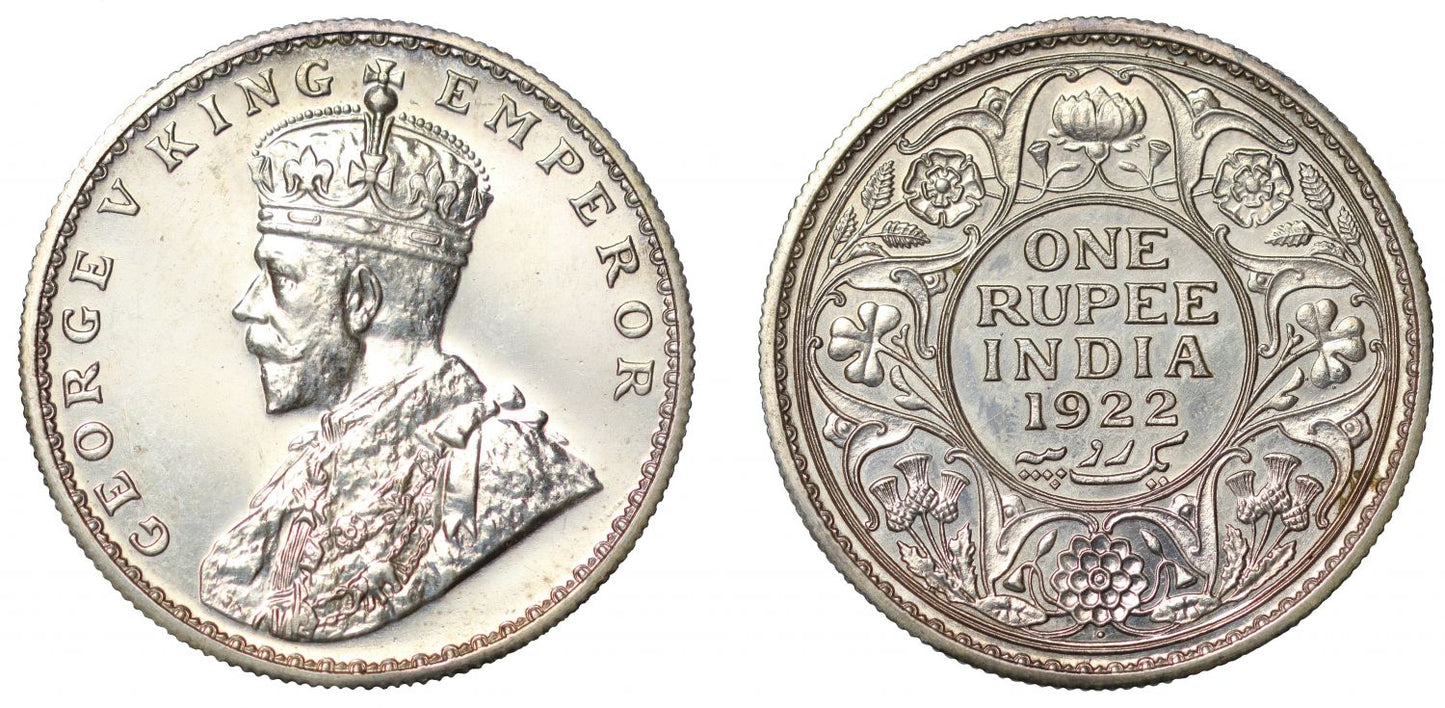 Silver Restrike Proof Rupee, 1922B.