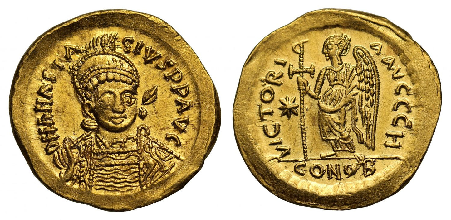 Anastasius I, Solidus, Constantinople, MS 5/5, 4/5
