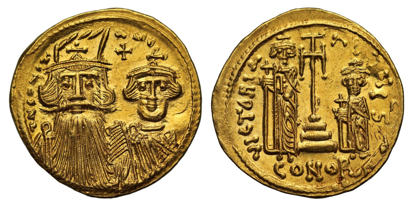Constans II and Constantine IV, Gold Solidus, Mint of Constantinople