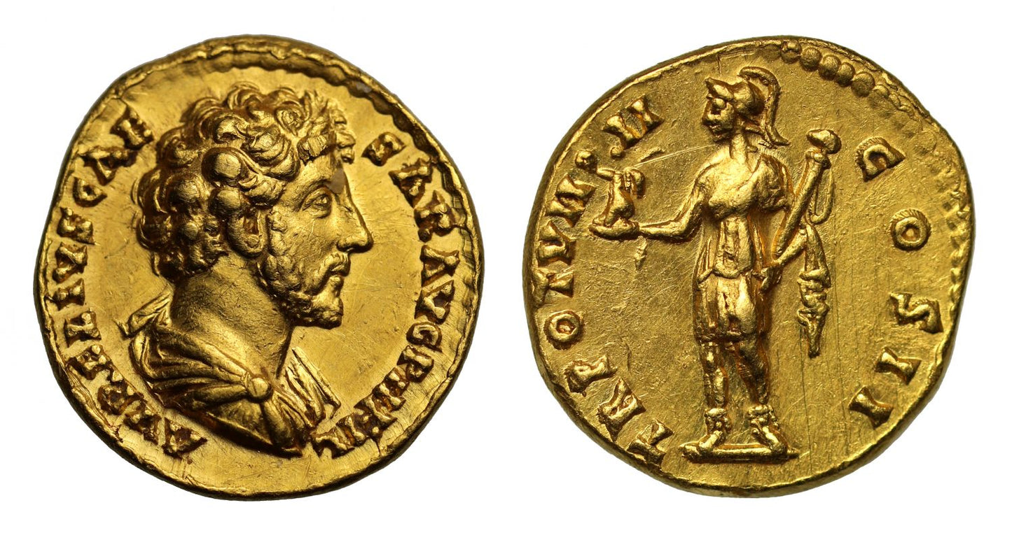 Marcus Aurelius, Aureus, struck under Antoninus Pius, Rome NGC AU 5/5 2/5