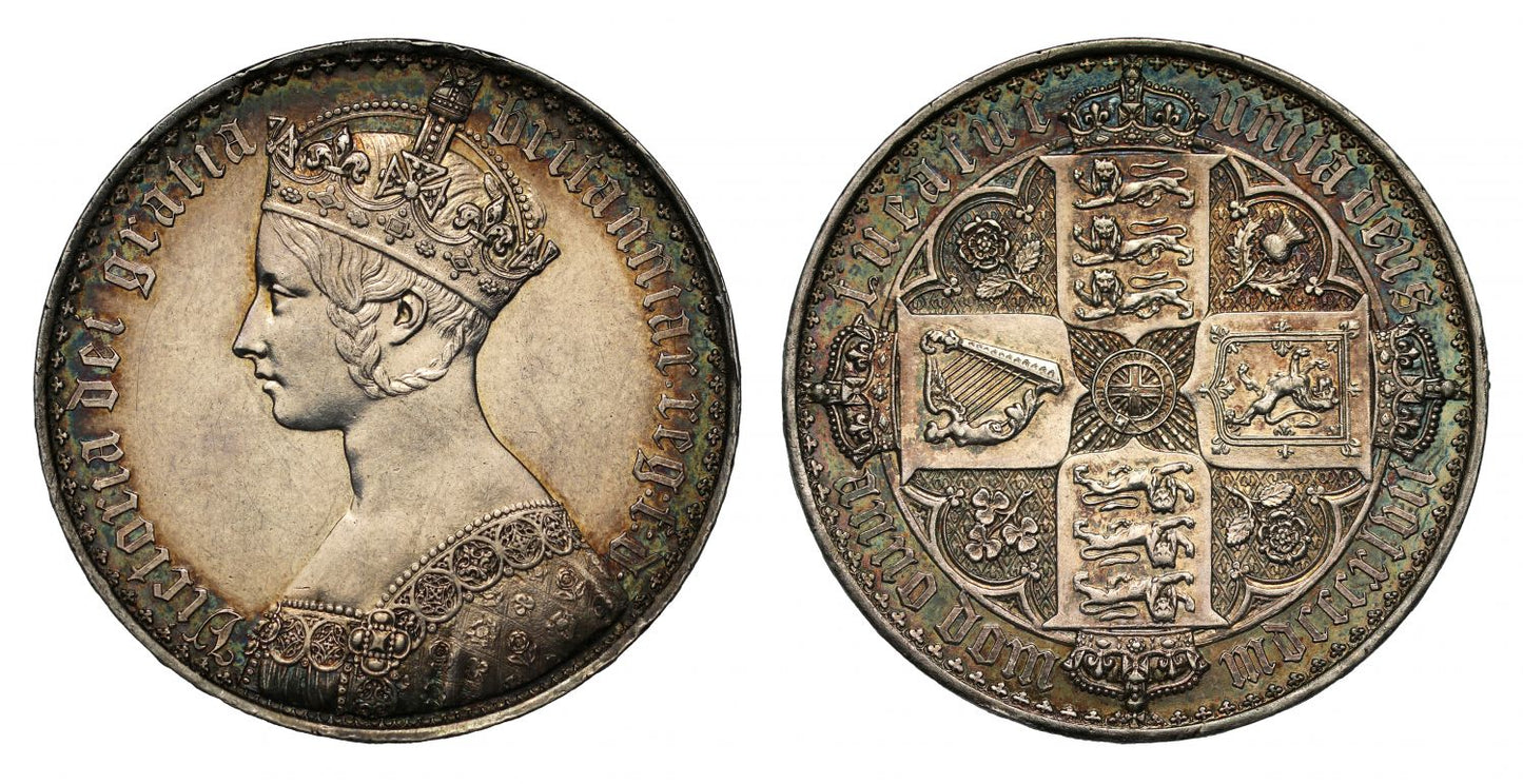 Victoria 1847 proof silver Gothic Crown, by William Wyon