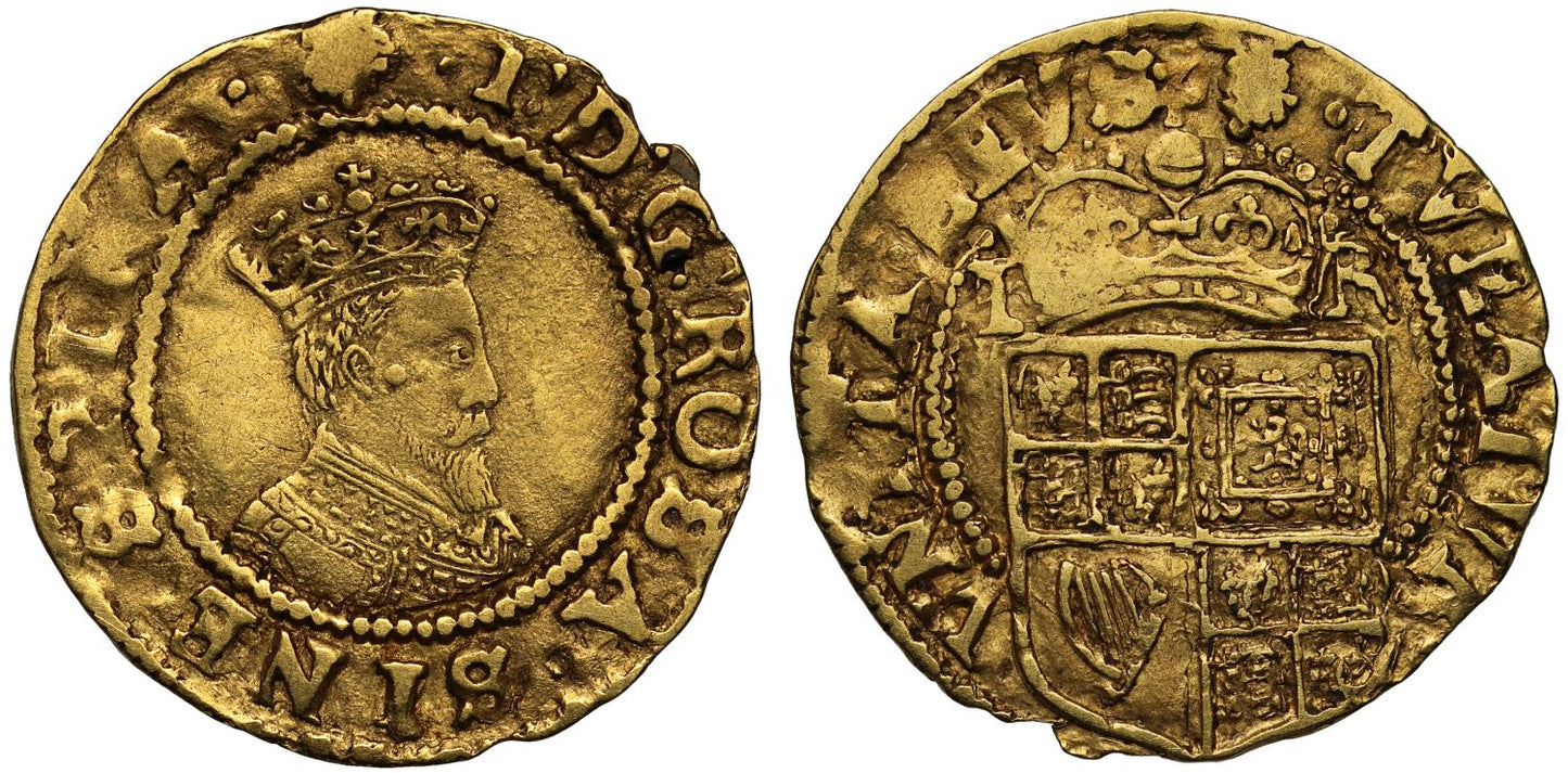 James I gold Halfcrown initial mark grapes, rare mark only issued for 4+ months