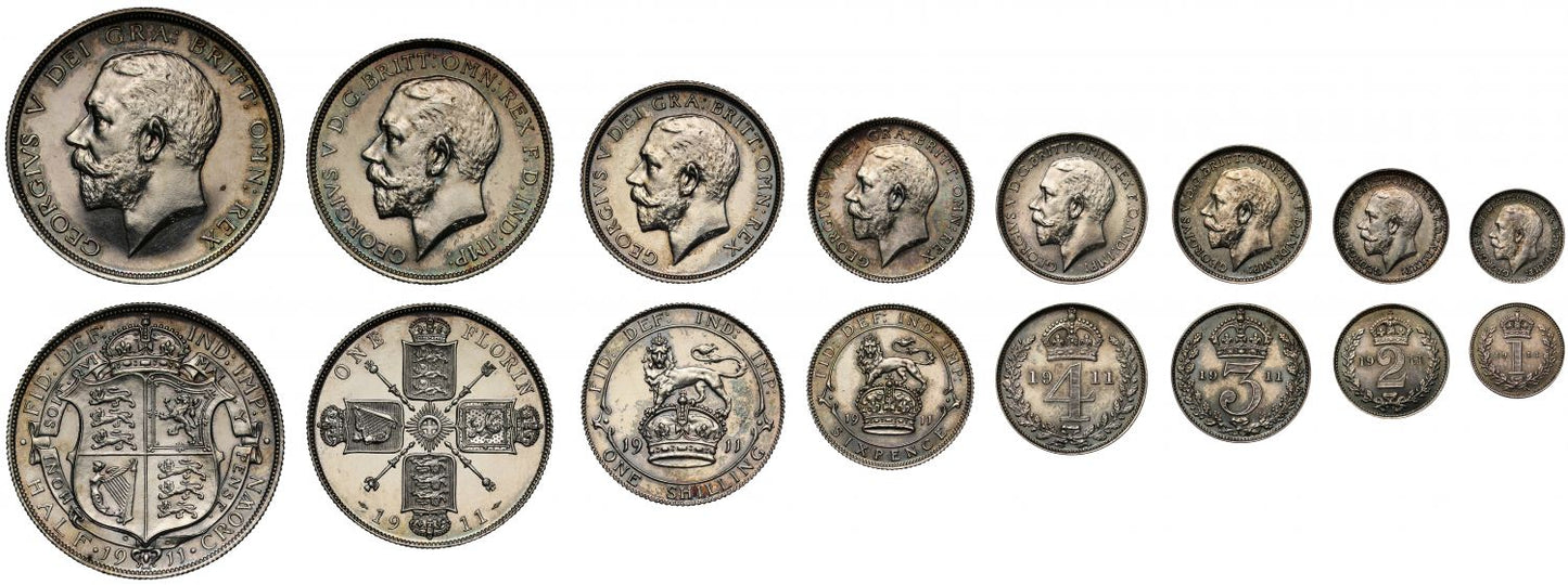 George V 1911 8-coin silver proof Set (cased)