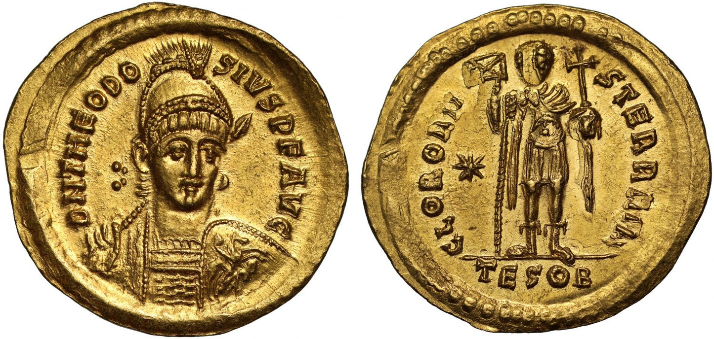 Theodosius II, Solidus, Thessalonica, MS 3/5, 4/5