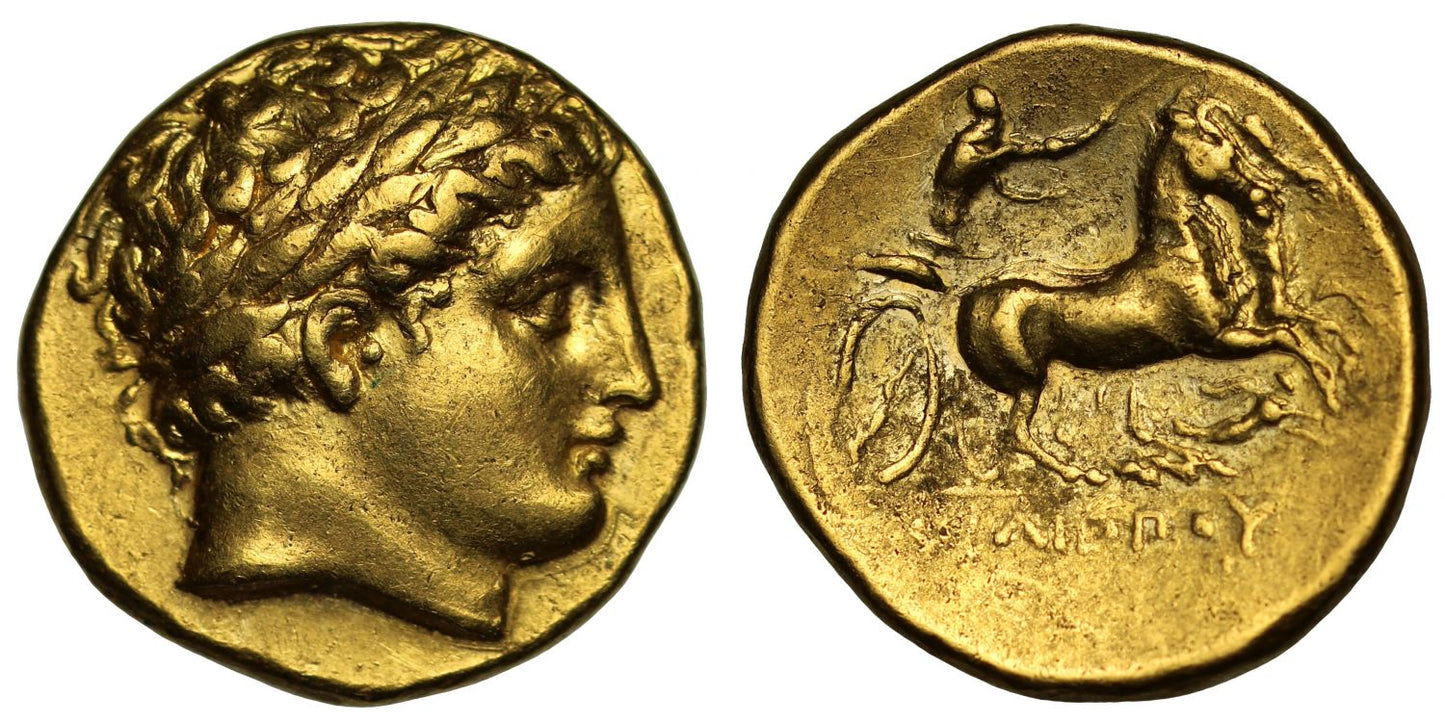Macedon, Philip II, Gold Stater, Pella, ex Phoibos collection