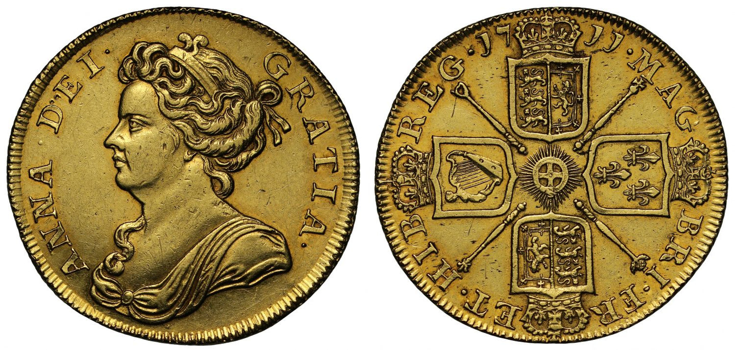 Anne 1711 Two Guineas, second of four dates in this reign for denomination