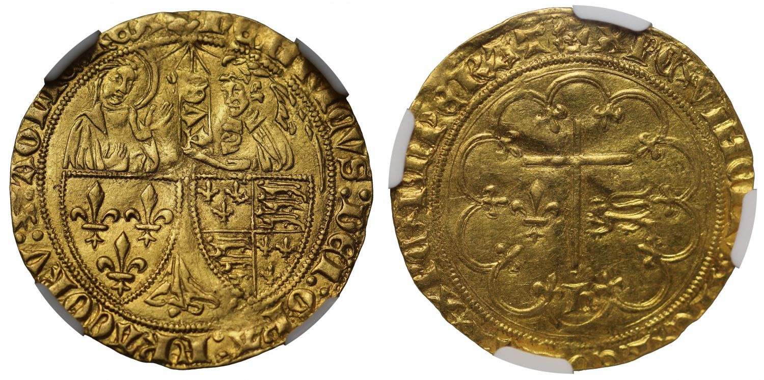 Anglo-Gallic, Henry VI Salut d'Or, Troyes Mint AU55