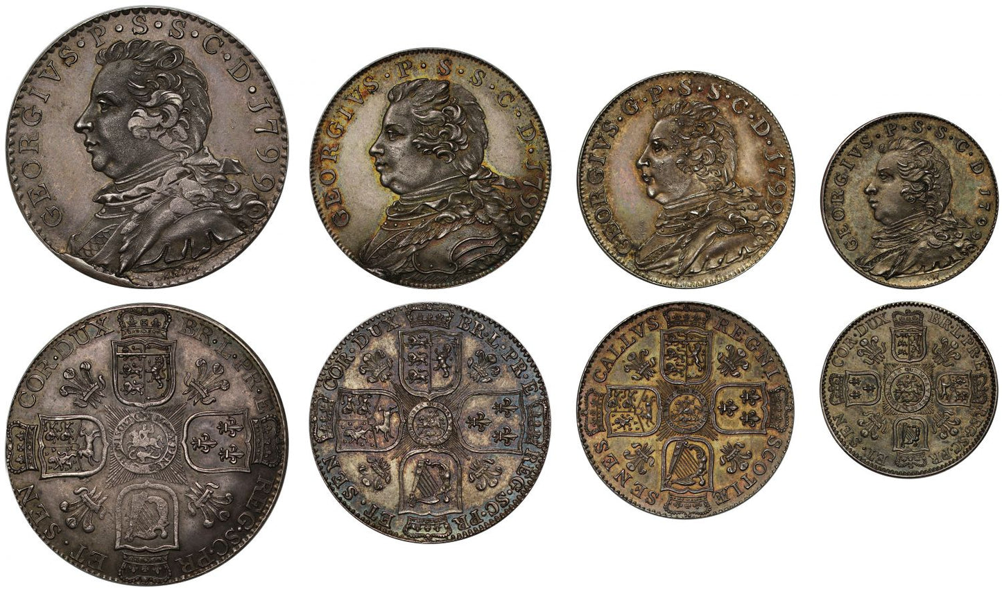 Scotland, Ayrshire 1799 pattern silver Token Set PF61-PF65