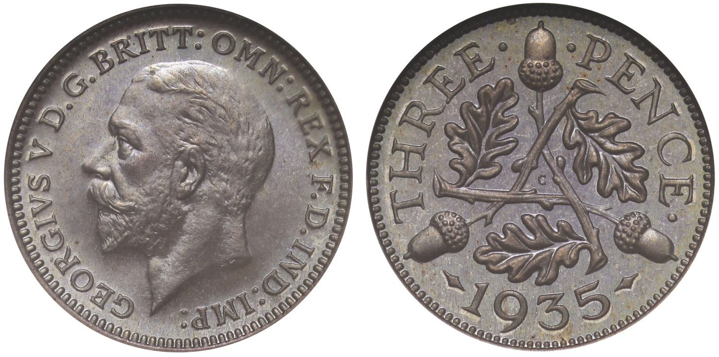 George V 1935 VIP Proof Threepence PF66