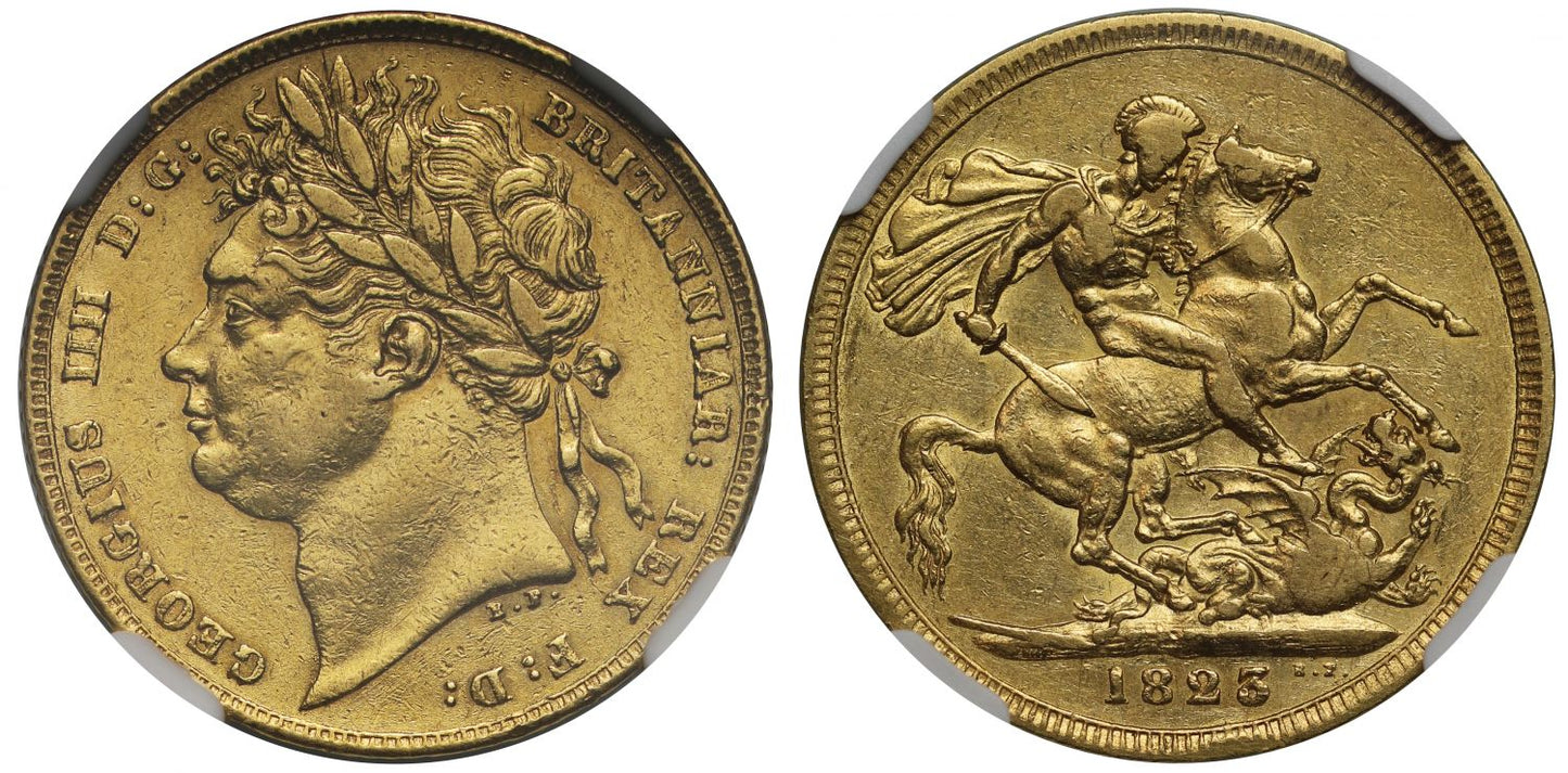 George IV 1823 Sovereign, very rare date, XF45