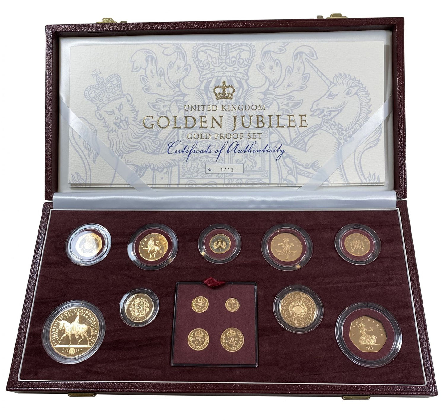 Elizabeth II 2002 Golden Jubilee 13-coin gold proof Set