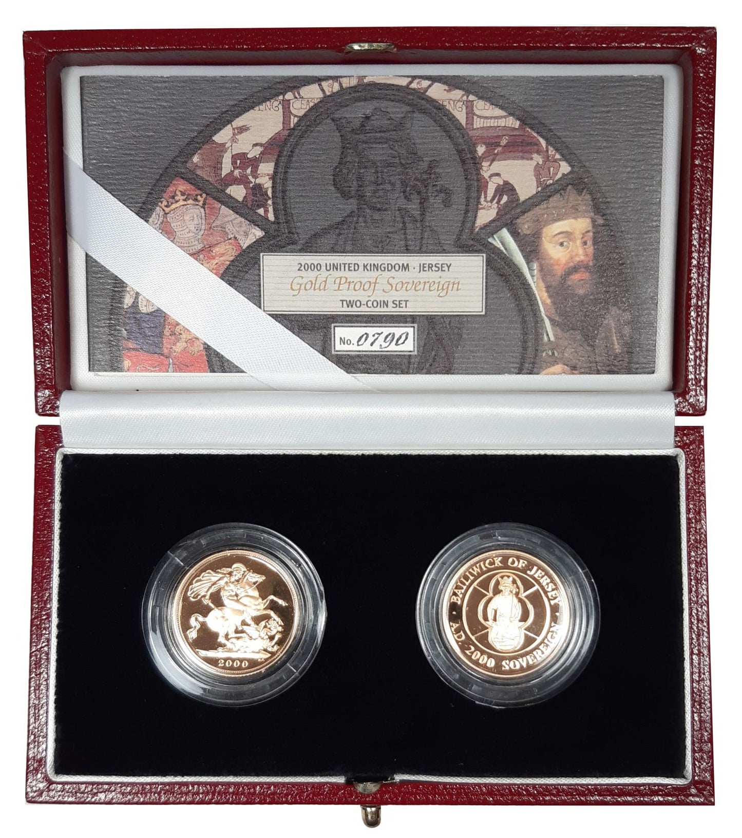 Elizabeth II 2000 2-coin Sovereign proof Set – First Jersey Sovereign