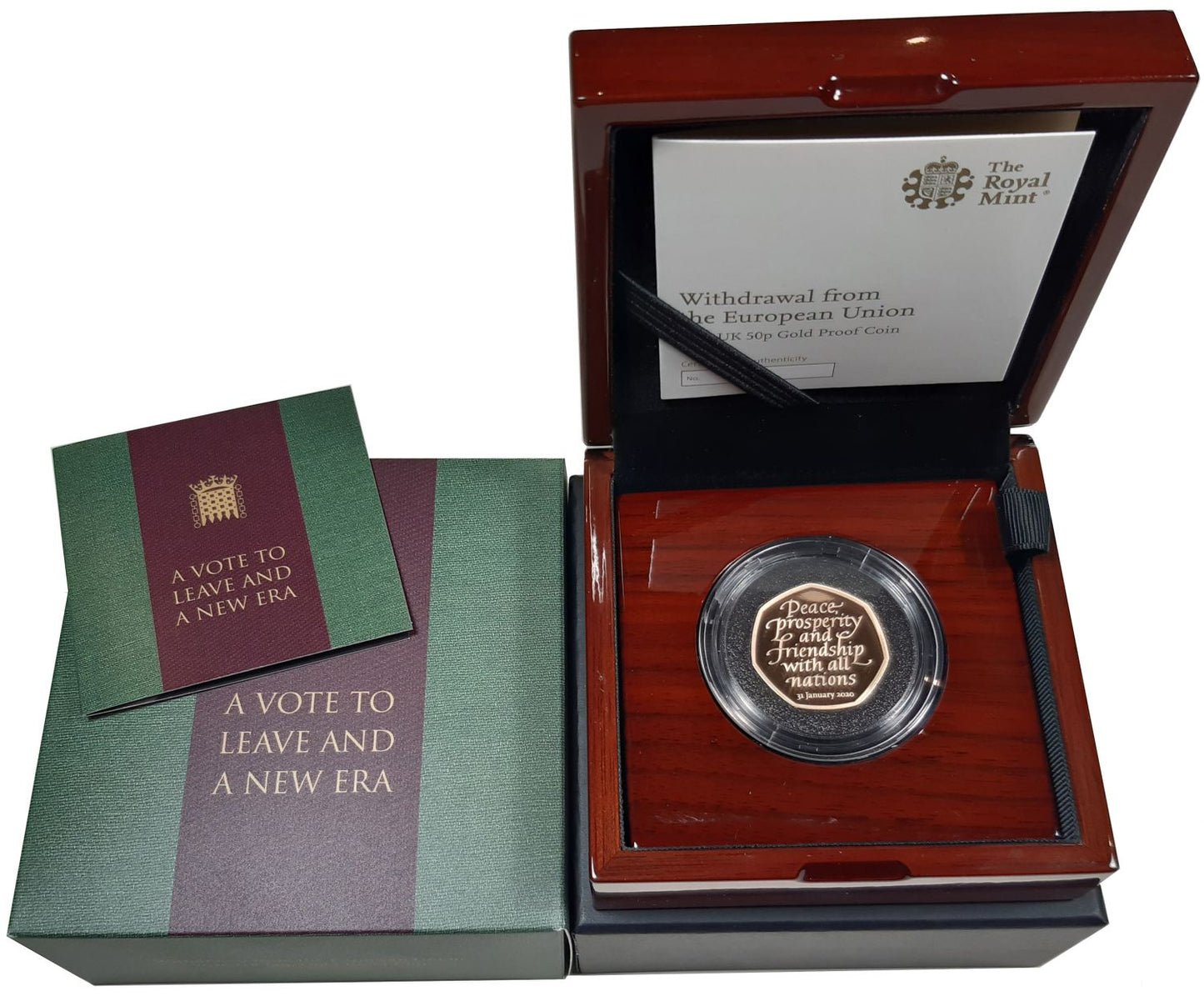 Elizabeth II 2020 gold proof Brexit Fifty Pence - Withdrawal from the EU