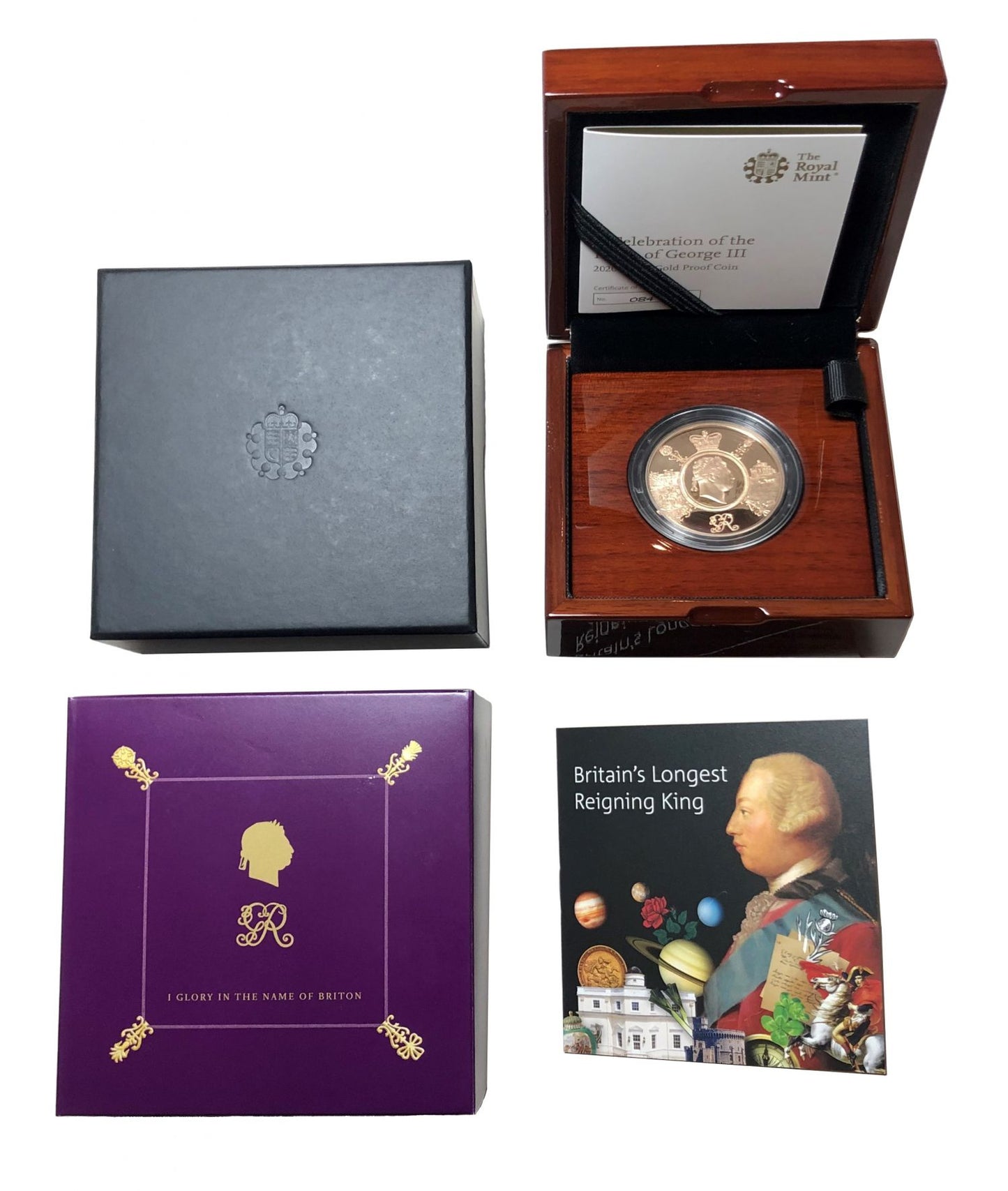 * Elizabeth II 2020 proof Five-Pounds - Celebration of George III