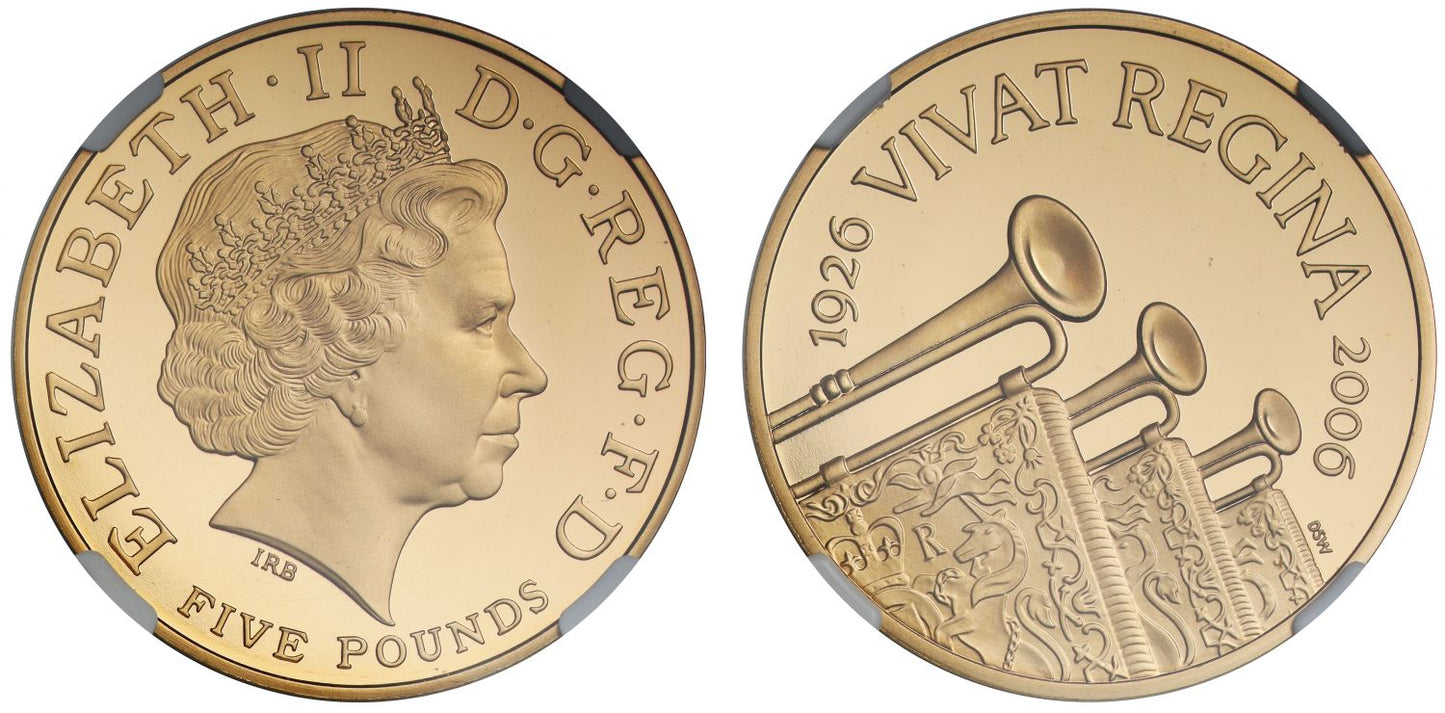 Elizabeth II 2006 Five-Pounds PF69 UCAM - Queen's 80th Birthday