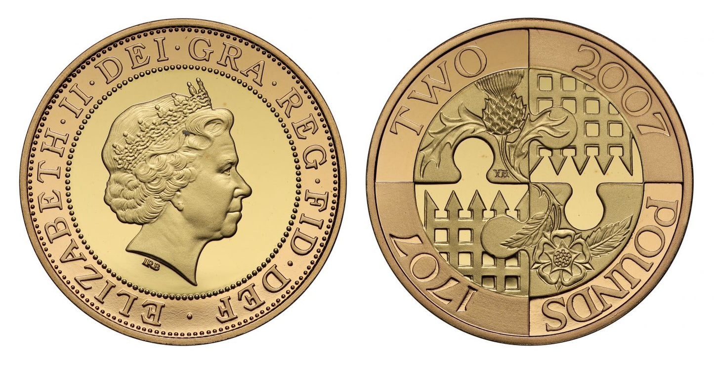 Elizabeth II 2007 proof Two-Pounds Act of Union