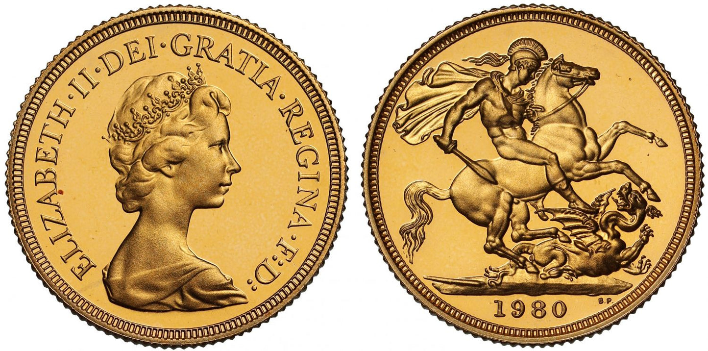Elizabeth II 1980 proof Sovereign