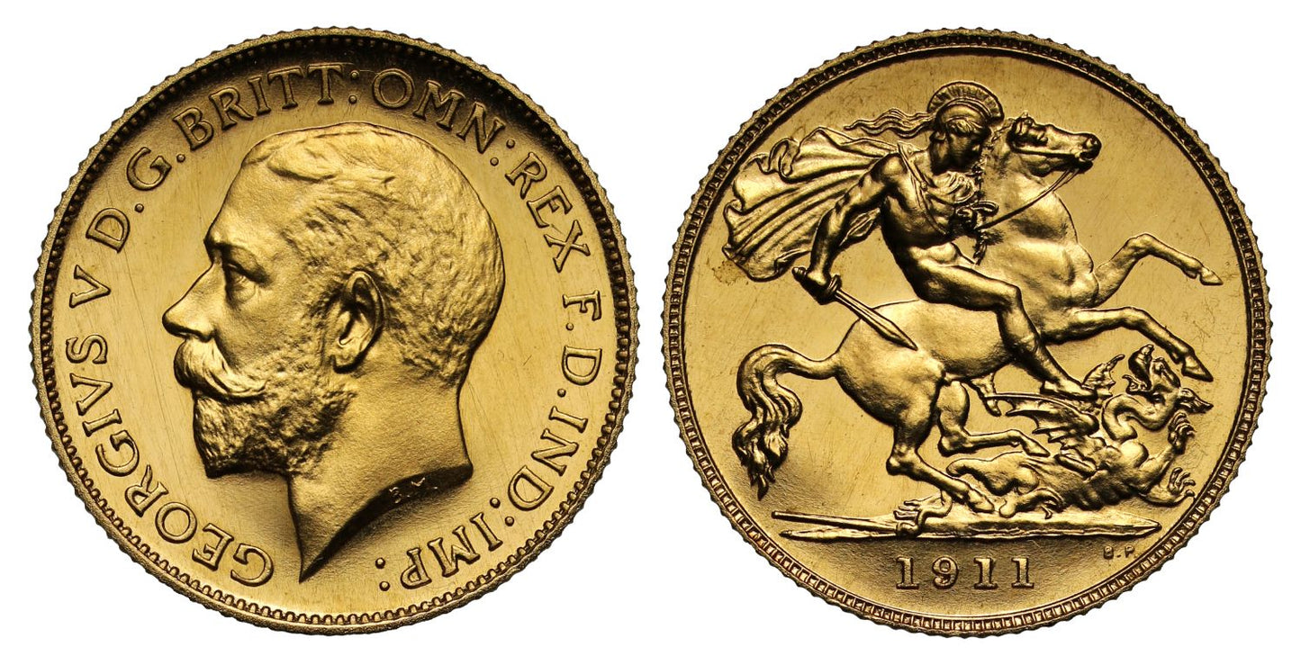 George V 1911 proof Half-Sovereign, Coronation year issue