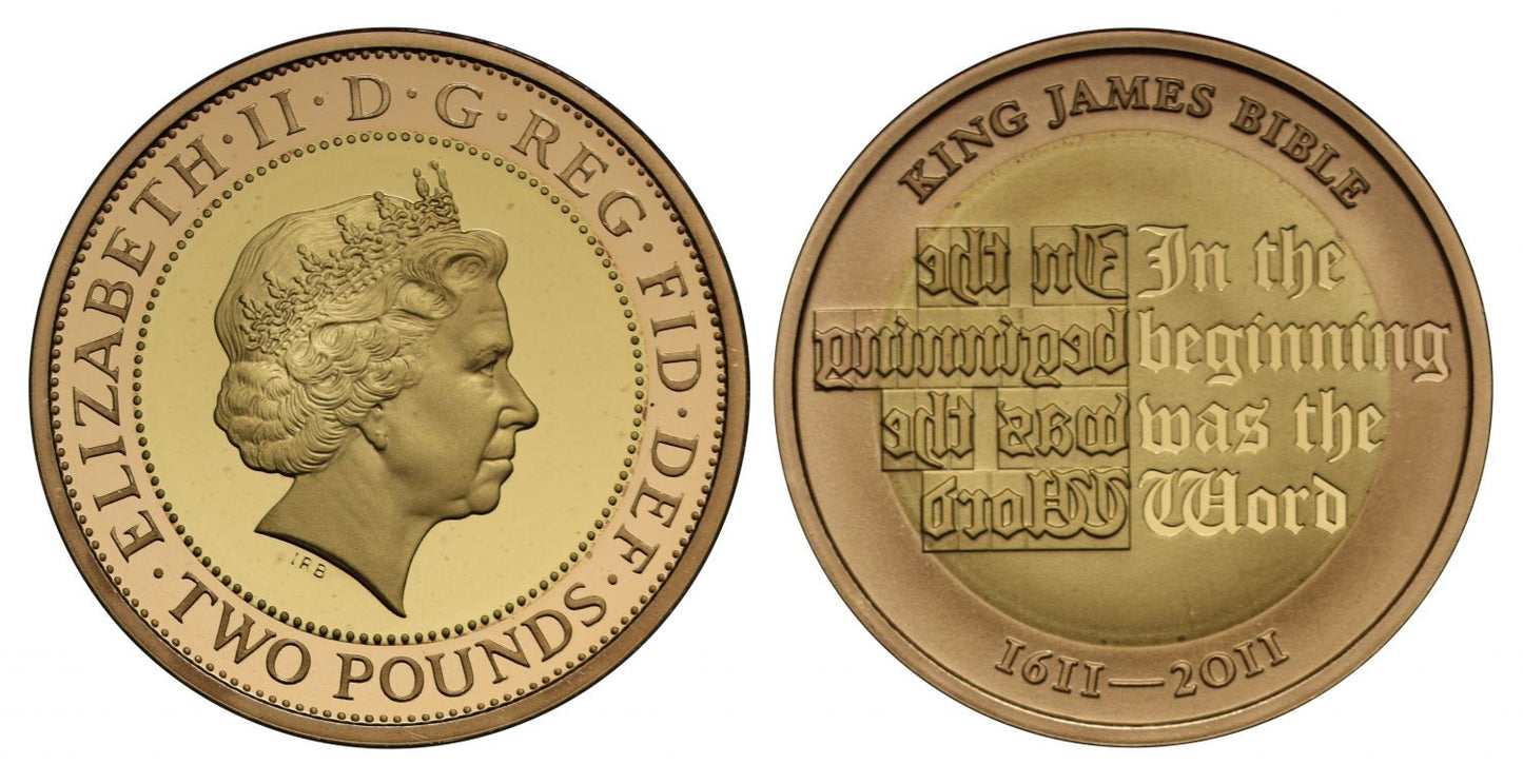 Elizabeth II 2011 proof Two Pounds King James Bible