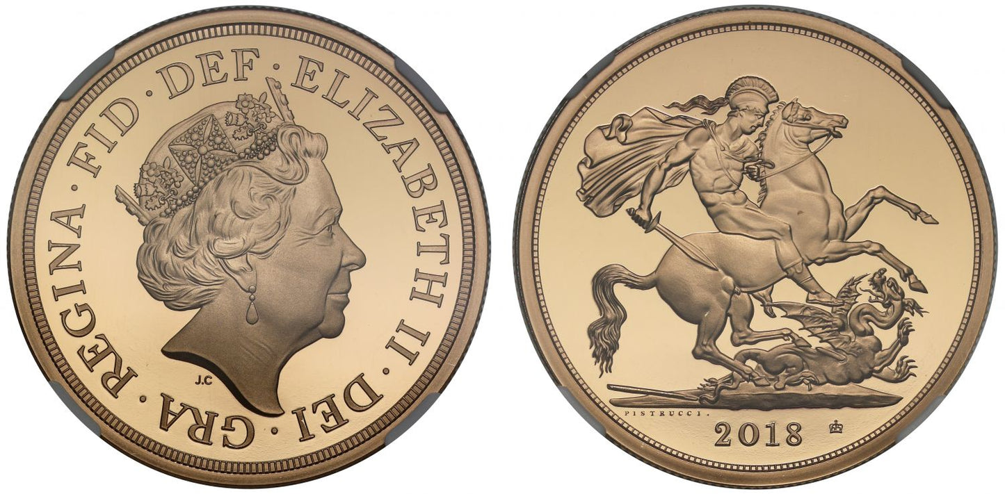 Elizabeth II 2018 proof Five-Pounds PF70 ULTRA CAMEO