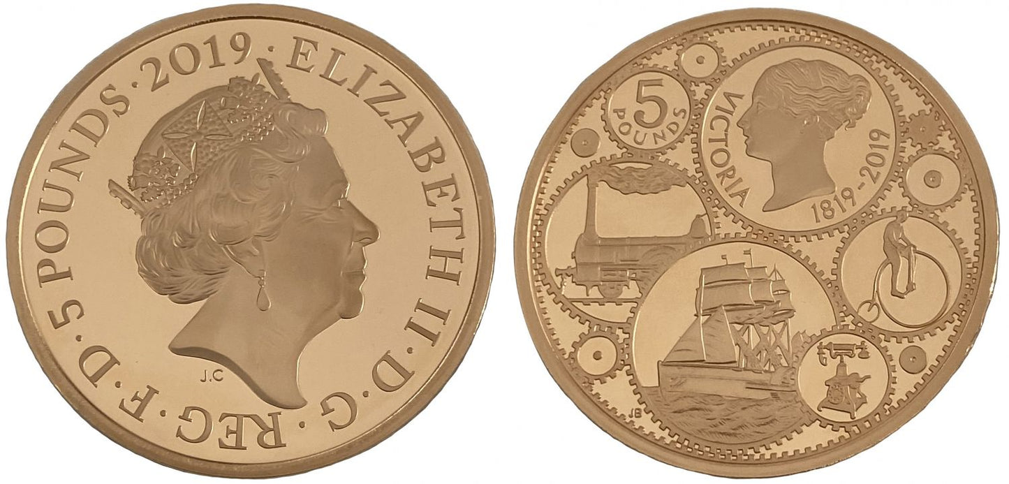 Elizabeth II 2019 PF70 UCAM Five Pounds - Victoria Anniversary