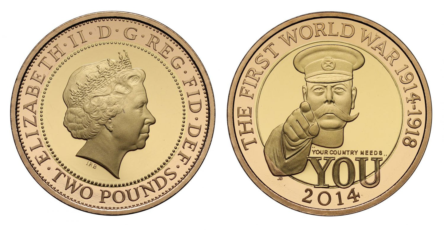 Elizabeth II 2014 proof Two-Pounds Kitchener World War I