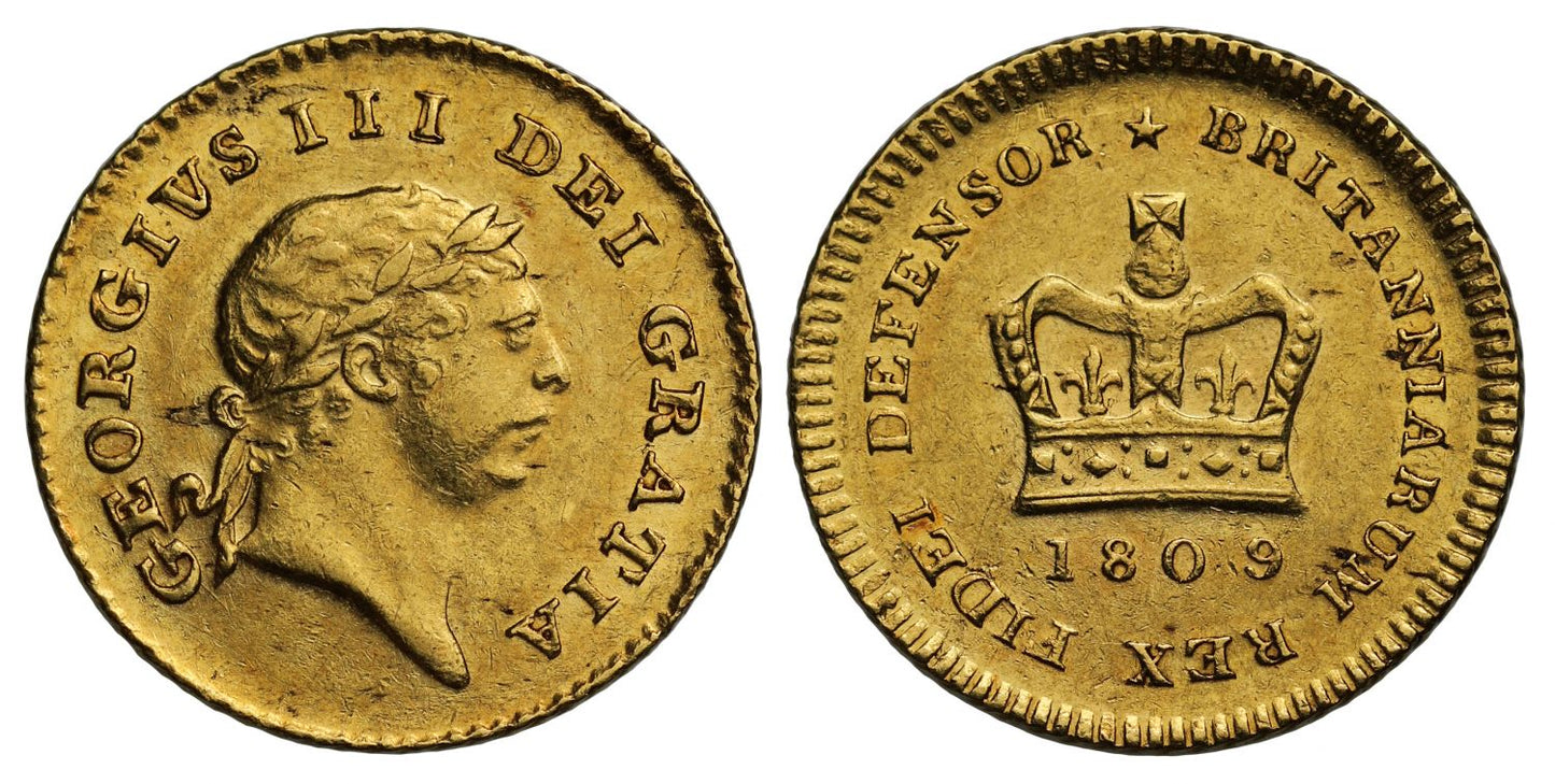 George III 1809 Third-Guinea of seven shillings, third type