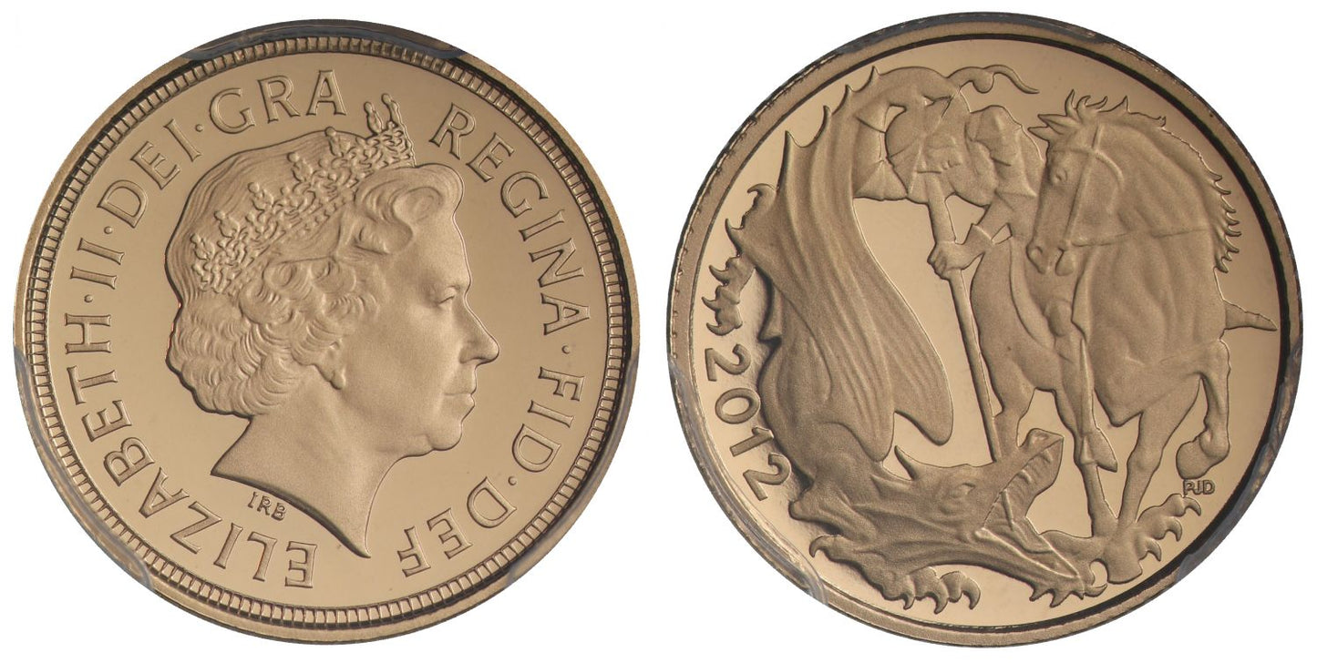 Elizabeth II 2012 PR70 DCAM Half-Sovereign , One year type